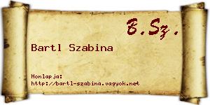 Bartl Szabina névjegykártya