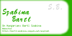 szabina bartl business card